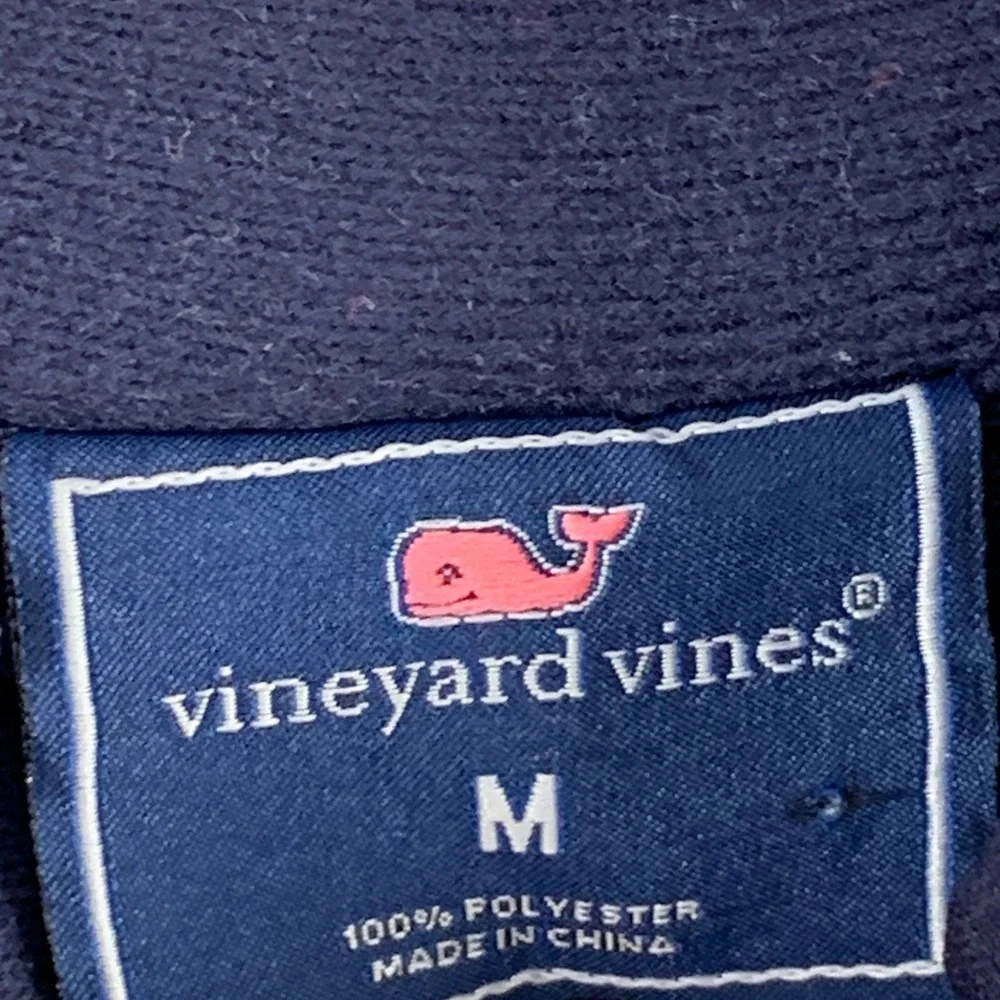 Vineyard Vines Jacket Men Medium Blue Fair Isle Fleece Full Zip Southwestern